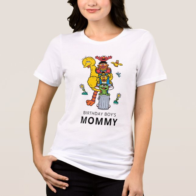 Camiseta Triblenda Sesame Street Characters & Street Sign Birthday Tr (Anverso)