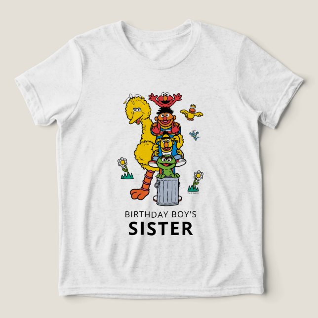 Camiseta Triblenda Sesame Street Characters & Street Sign Birthday Tr (Diseño delantero )