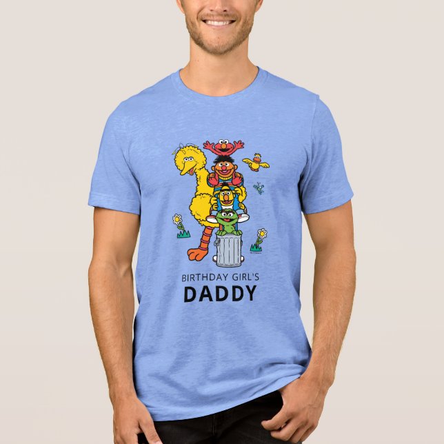 Camiseta Triblenda Sesame Street Characters & Street Sign Birthday Tr (Anverso)