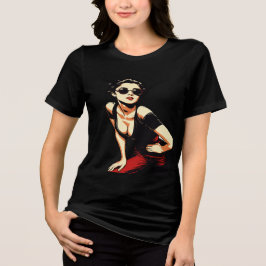 Camiseta Triblenda Sexy Retro Pin-Up Girl T-Shirt