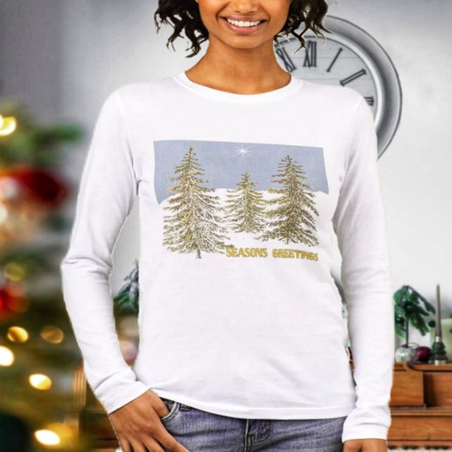 Camiseta Triblenda SG-Trees & Star (Celebrate the holidays in comfort with your SG Trees & Star Tri-Blend Tee!)