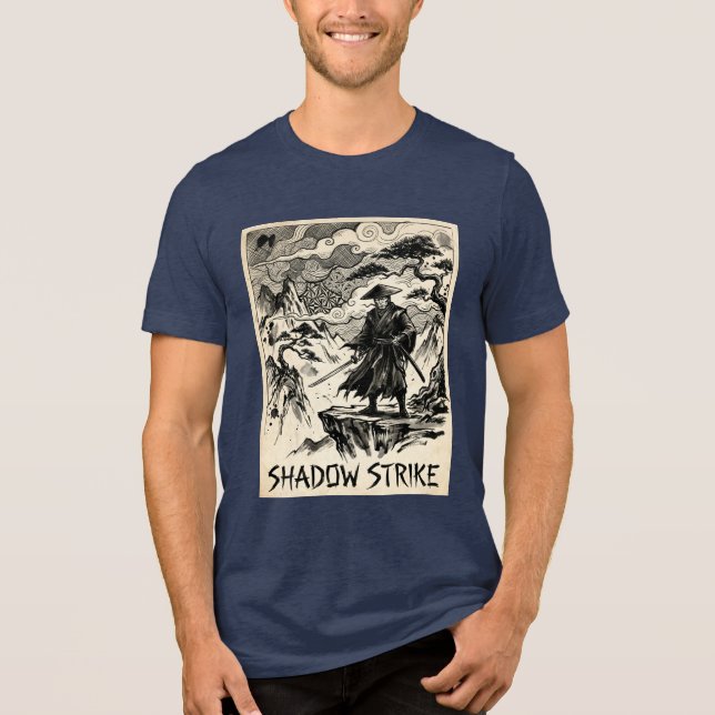 Camiseta Triblenda Shadow Strike Samurai Ink Art Tri-Blend Shirt (Anverso)
