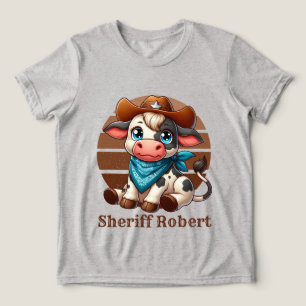 Camiseta Triblenda Sheriff de los chicos de Guay agrega vaca de texto