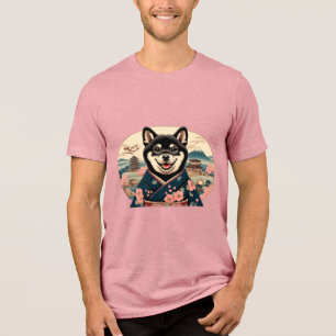 Camiseta Triblenda Shiba Inu estilo Ukiyo-e
