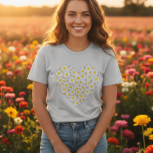 Camiseta Triblenda Shirt with daisies, field flower shirt, boho shirt