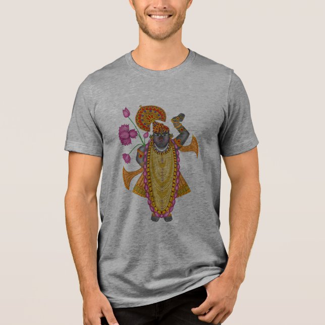 Camiseta Triblenda Shreenath Ji T-Shirt – Divine Krishna Art of Nathd (Anverso)