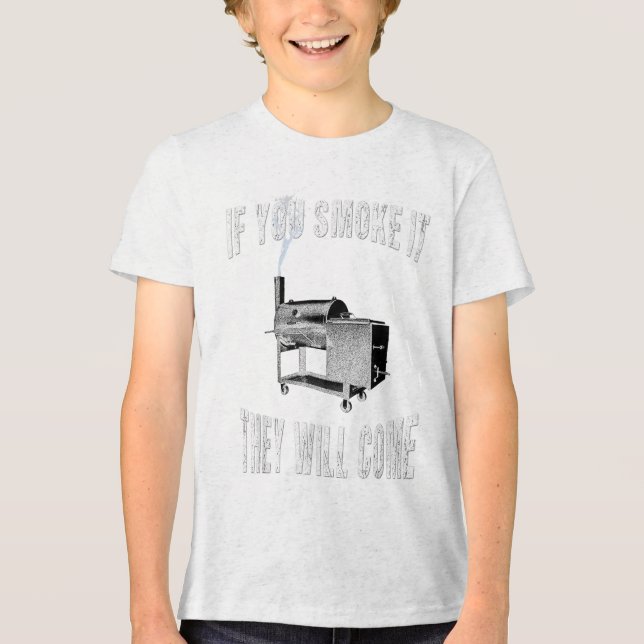 Camiseta Triblenda Si Fumas, Vendrán A La Parrilla De Bbq _1 (Anverso)