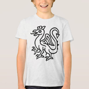 Camiseta Triblenda Sigilo de Basilisco Medieval Fantasía Heráldica Mi