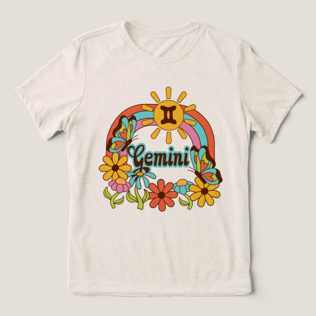 Camiseta Triblenda Signo de nacimiento de astrología gemini gemelos m (Diseño delantero )