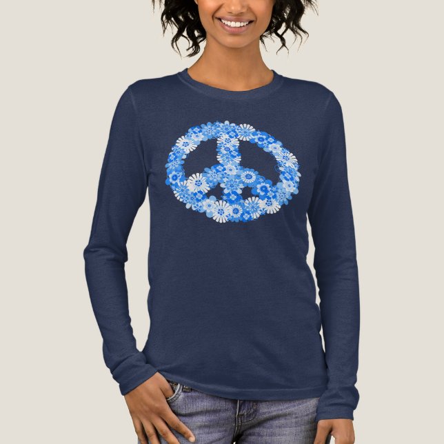 Camiseta Triblenda Signo de paz azul (Anverso)
