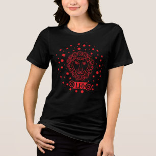 Camiseta Triblenda signo zodiacal de Leo astrología león cabeza estre