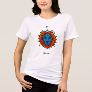 Camiseta Triblenda Signo Zodiacal Leo Arte Pop - Ilustración Retro de