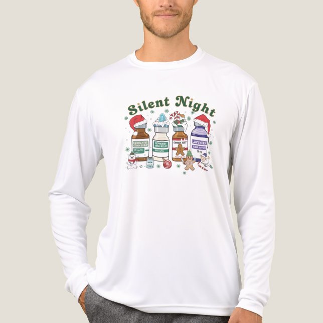 Camiseta Triblenda Silent Night Christmas Nurse, Festive Healthcare (Anverso )