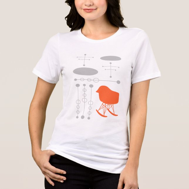 Camiseta Triblenda Silhouette de la silla de la silla del patrón gris (Anverso)