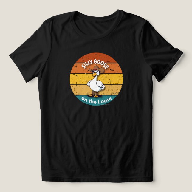 Camiseta Triblenda Silly Goose on the Loose – Cowboy Goose Funny West (Diseño delantero )