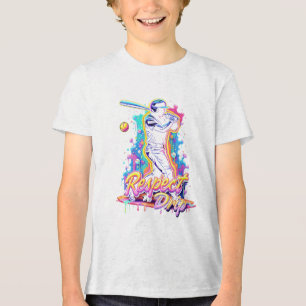 Camiseta Triblenda Silueta abstracta de bateador de béisbol Respeto