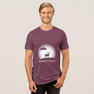 Camiseta Triblenda Silueta de Ciervo Majestuoso Bajo la Luz Lunar Est