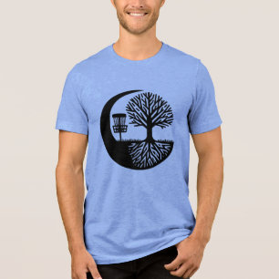 Camiseta Triblenda Silueta de disco de golf en blanco y negro