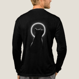 Camiseta Triblenda Silueta de Gato Negro Celestial de Manga Larga