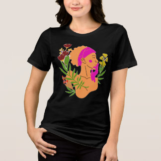 Camiseta Triblenda Silueta de mujer floral elegante