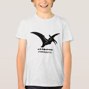 Camiseta Triblenda Silueta de niño de Pterodáctilo Dinosaurio