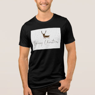 Camiseta Triblenda Silueta de reno de arte lineal de SlipperyJoe mini