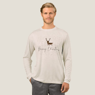 Camiseta Triblenda Silueta de reno de arte lineal de SlipperyJoe mini