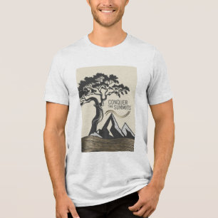 Camiseta Triblenda silueta de un árbol solitario sobre una colina