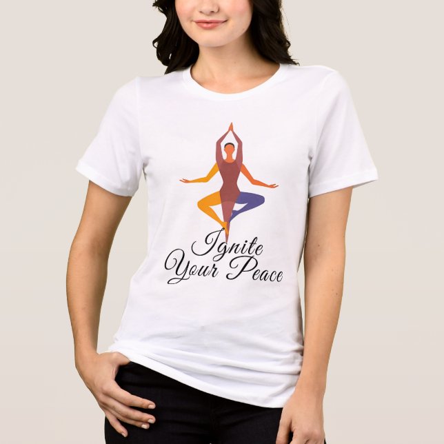 Camiseta Triblenda Silueta de yoga multidosis (Anverso)