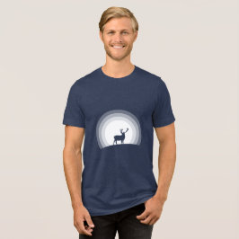 Camiseta Triblenda Silueta majestuosa de ciervo bajo la luz lunar