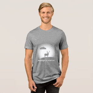 Camiseta Triblenda Silueta majestuosa de ciervo bajo la luz lunar est