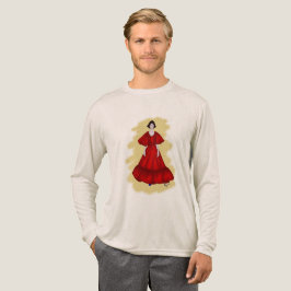 Camiseta Triblenda Silueta Roja Negrita con Diseño Detallado en Azul