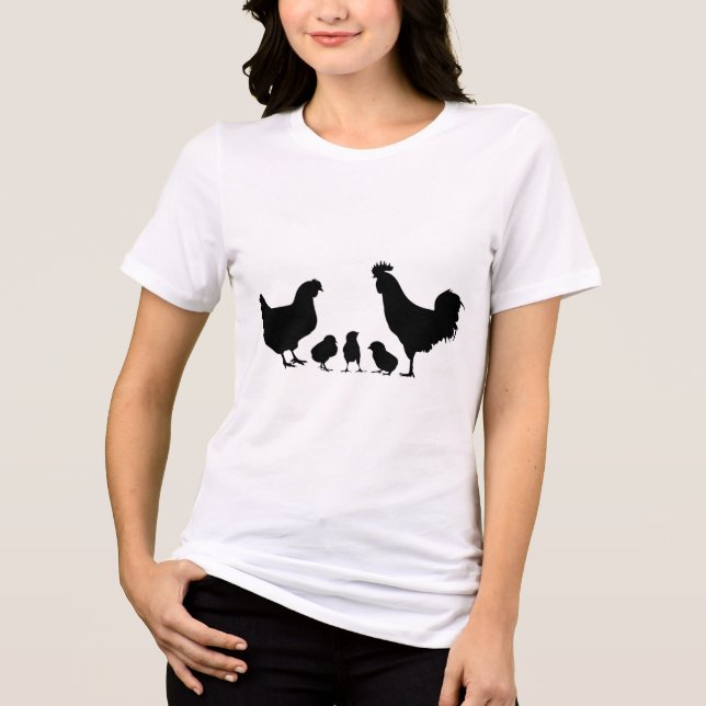 Camiseta Triblenda Siluetas famosas de pollo (Anverso)