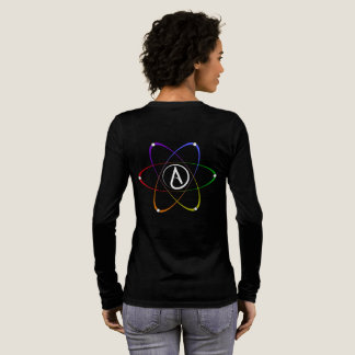 Camiseta Triblenda Símbolo de átomo ateo Arcoíris Blanco