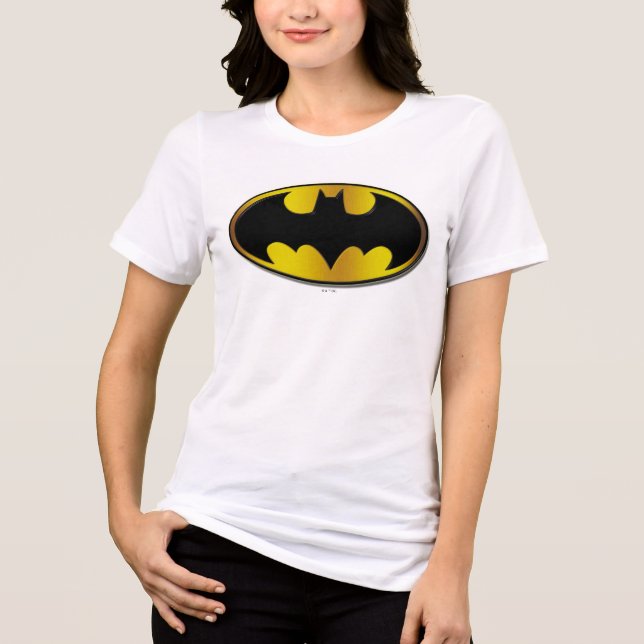 Camiseta Triblenda Símbolo de Batman | Logotipo de degradado ovalado (Anverso)