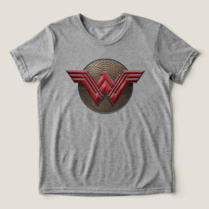 Camiseta Triblenda Símbolo de mujer maravilla sobre círculos concéntr