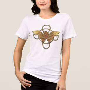 Camiseta Triblenda Símbolo de oro de mujer maravilla sobre lasso