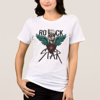 Camiseta Triblenda Símbolo de rock con alas - Poder de estrella y ara