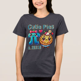 Camiseta Triblenda Símbolo divertido "Cutie Pies" Cute Pi y Pie Pun