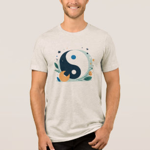 Camiseta Triblenda Símbolo floral Yin Yang Armonía y Naturaleza