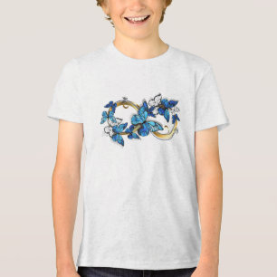 Camiseta Triblenda Símbolo infinito de mariposas Morpho azules
