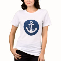 Símbolo náutico de ancla y cuerda blanco azul mari