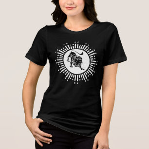 Camiseta Triblenda Símbolo zodiacal de Leo León con estrellas negro y