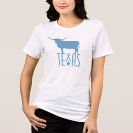 Camiseta Triblenda Símbolos de Texas, Longhorn, azul