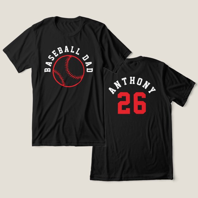 Camiseta Triblenda Simple Double-Sided Baseball Parent Kid Name (Diseño Anverso y Reverso)