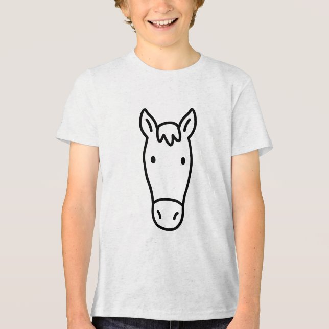 Camiseta Triblenda Simple Minimalist Horse Head (Anverso)