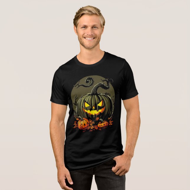 Camiseta Triblenda Sinister Pumpkin Trio Halloween Artwork (Anverso Completo)