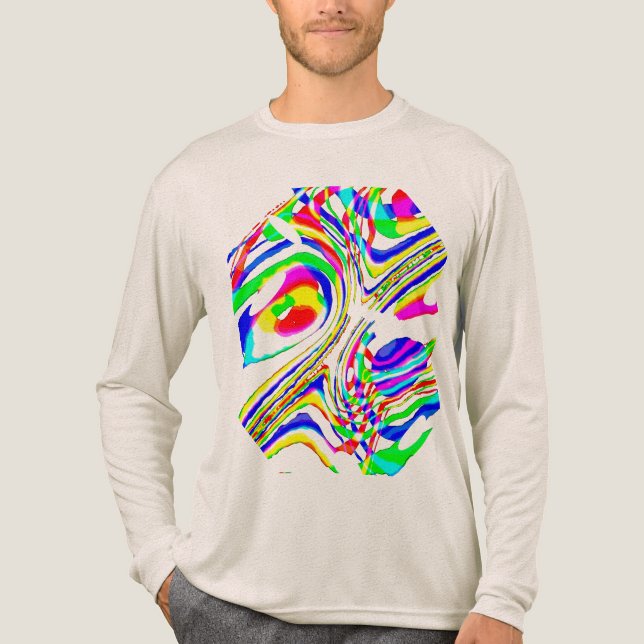 Camiseta Triblenda Sinopsis circular de confetti azul verde rojo amar (Anverso)