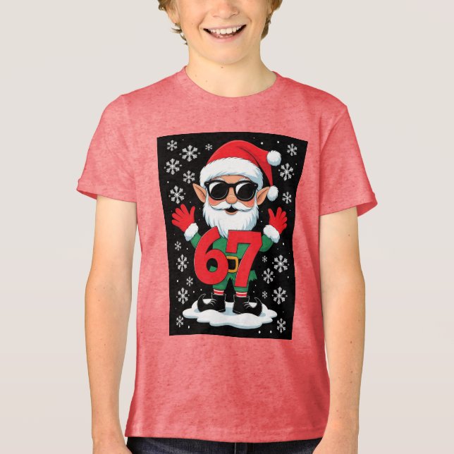 Camiseta Triblenda Six Seven 6 7 Christmas Tee Cool Santa Meme (Anverso)