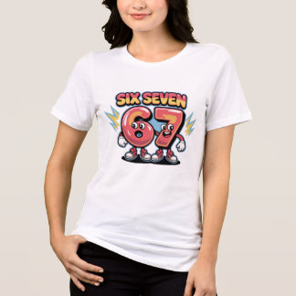 Camiseta Triblenda Six Seven Cartoon Number Design (67)